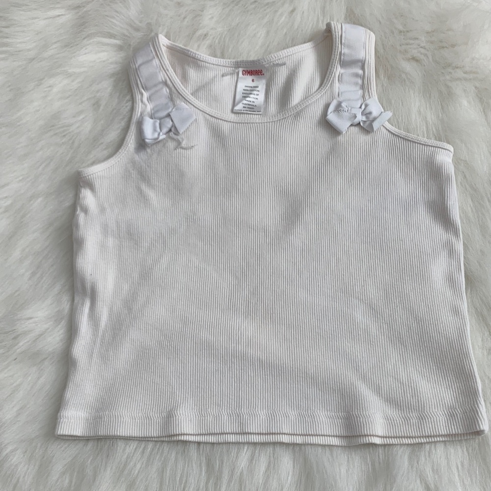 Gymboree White Tank Top with Bow Details